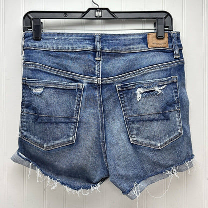American Eagle Hi-Rise Shortie 8 Next Level Stretch Denim Jean Distressed EUC