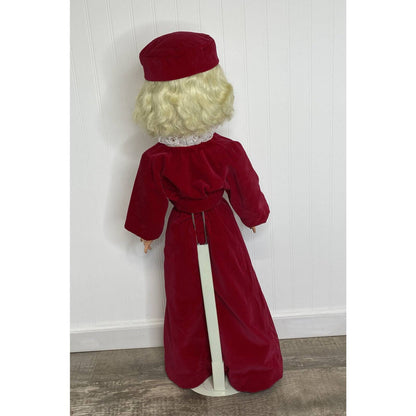 Walt Disney Productions 1960’s Uneeda Pollyanna 32” Doll w/ Red Velvet Outfit