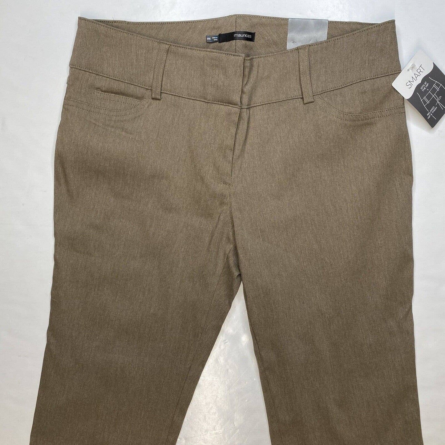 Maurices Smart Capri Pants Womens 9/10 Midrise Tan Brown Neutral Cropped NWT