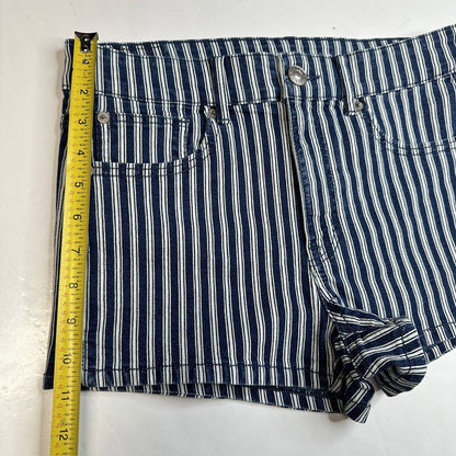 American Eagle Hi-Rise Shortie 6 Next Level Stretch Denim Jean Blue/White Stripe