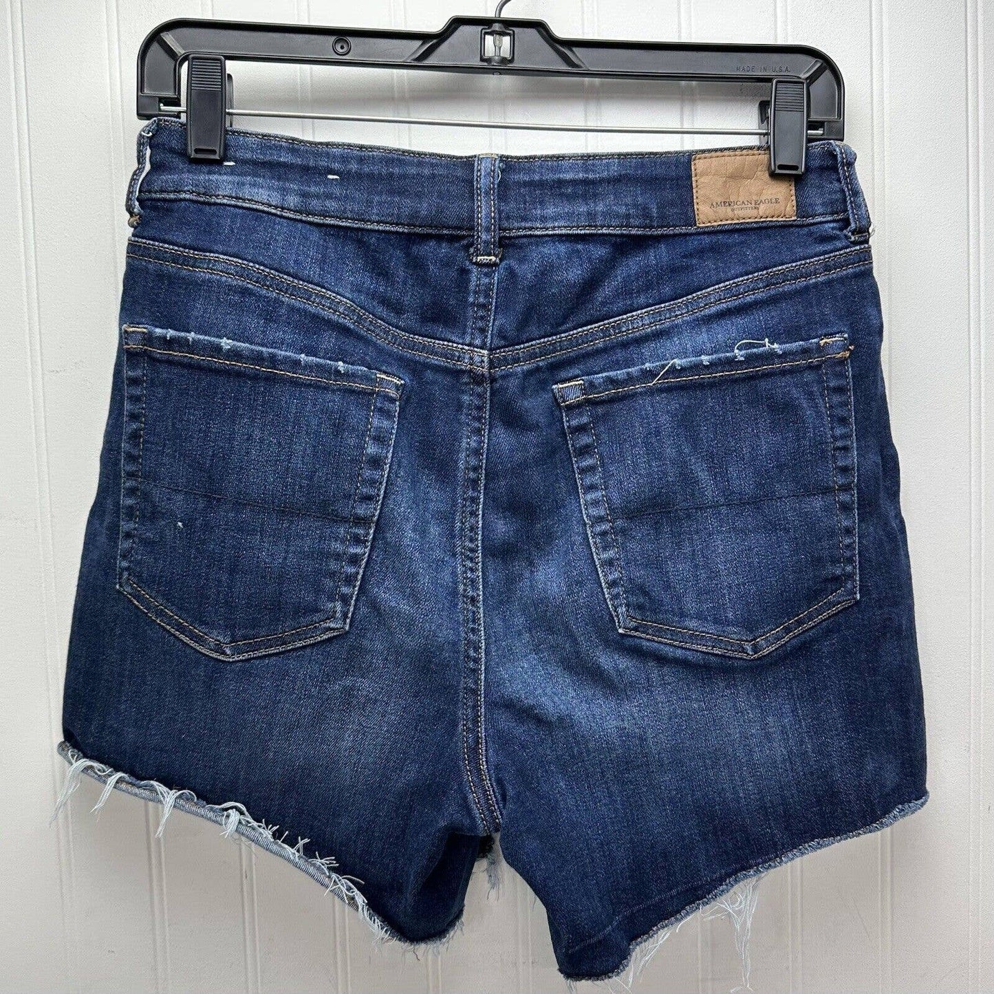 American Eagle Super Hi-Rise Shortie 8 Next Level Stretch Denim Jean Distressed