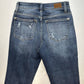 Judy Blue Boyfriend Fit Jeans 0/24 Stretch Denim Blue Jean Distressed Holes