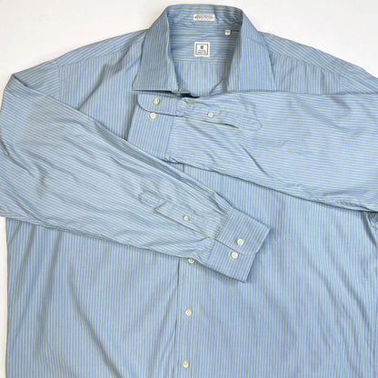Peter Millar Button Down Shirt Mens Large Striped Long Sleeve 100% Cotton EUC
