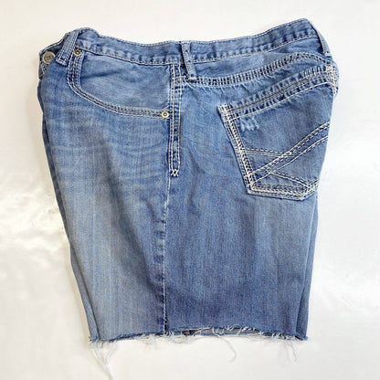 BKE Buckle Seth Cut Off Shorts Mens 36 Denim Blue Jean Short Distress Light Wash