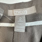 Chicos Caba Slim Leg Pants Sz 2 Short (US 12/Large) Taupe Brown Neutral Zip NEW