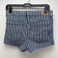 American Eagle Hi-Rise Shortie 6 Next Level Stretch Denim Jean Blue/White Stripe