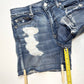 American Eagle Hi-Rise Shortie 8 Next Level Stretch Denim Jean Distressed EUC