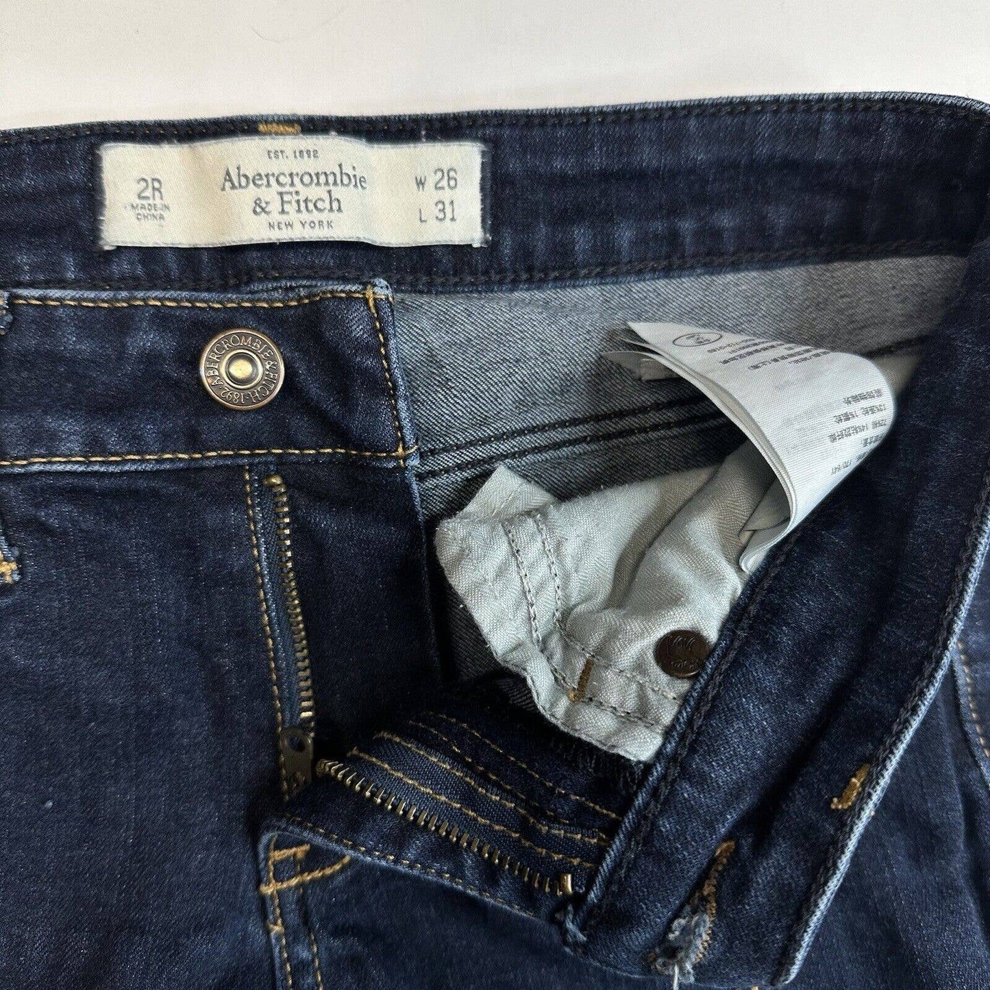 Abercrombie Fitch Skinny Jeans Womens 26/2 Lowrise Stretch Denim Blue Dark Wash